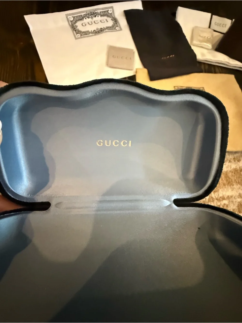 Gucci luxury packaging, dust bags, cases, pouches, bundle